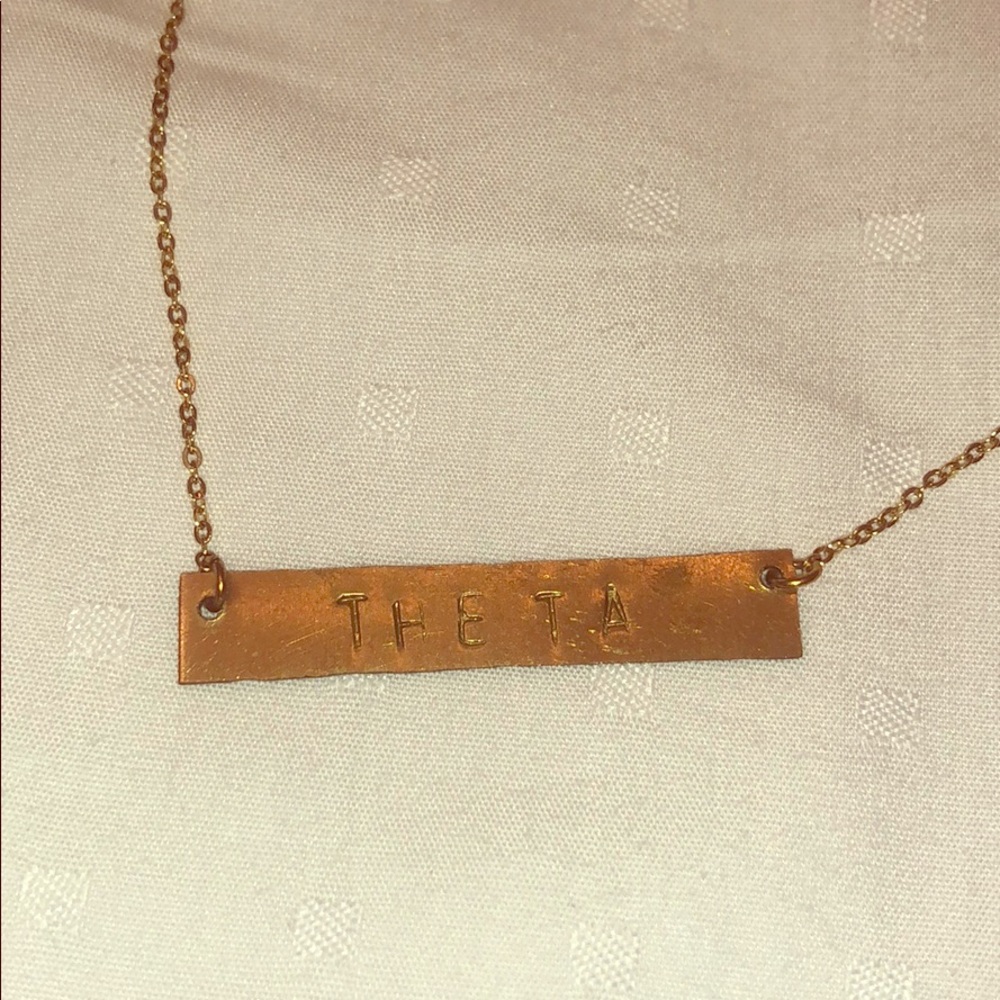 Theta 14k gold plated necklace